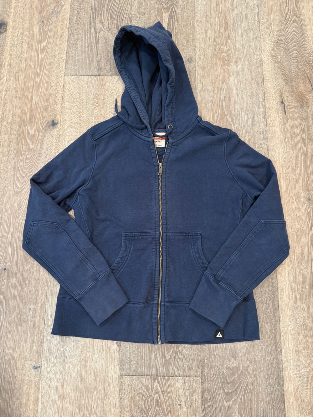 American Giant Navy Zip Front Hoodie